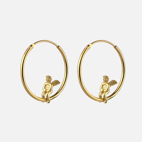 CHERUB HOOP EARRINGS