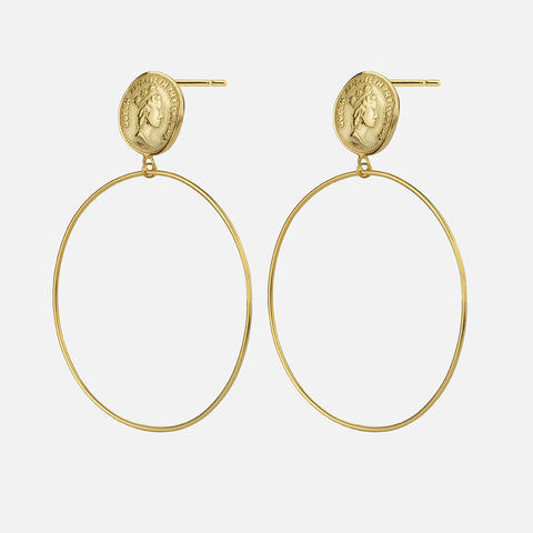 QUEEN ELIZABETH HOOP EARRINGS