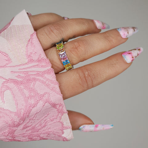OVER THE RAINBOW BAGUETTE RING