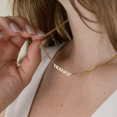 PERSONALISED CLASSIC CAPITALS NAMEPLATE NECKLACE
