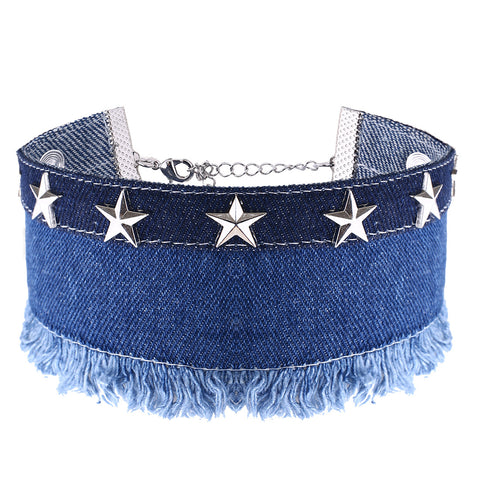 A STAR IS BORN DENIM CHOKER - House of Pascal