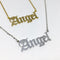 ANGEL PENDANT SLOGAN NECKLACE