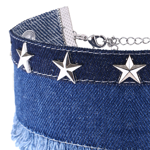 A STAR IS BORN DENIM CHOKER - House of Pascal