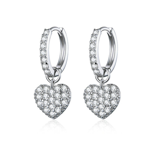 HEART HUGGIE HOOP EARRINGS