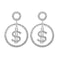 DOLLAR SIGN HOOP EARRINGS