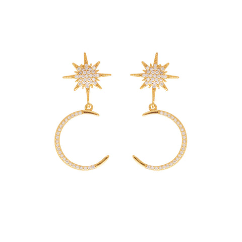 MOON AND THE STARS EARRINGS - House of Pascal