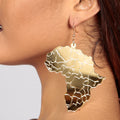 The Motherland Africa Acrylic Earrings in Gold - House of Pascal